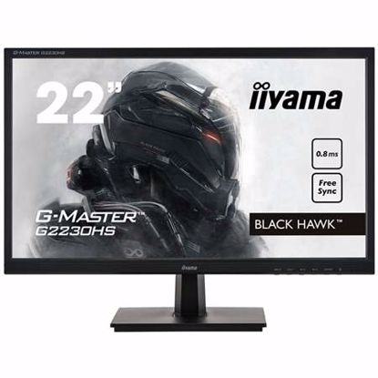 Fotografija izdelka IIYAMA G-MASTER Black Hawk G2230HS-B1 54,7cm (21,5") FHD TN HDMI/DP/VGA FreeSync 0,8ms 75 Hz zvočniki gaming LED LCD monitor