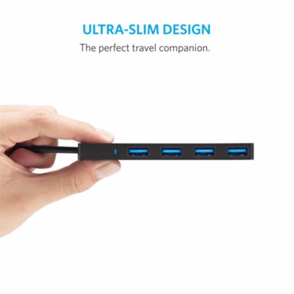 Fotografija izdelka Anker Ultra Slim 4-port USB 3.0 hub črn