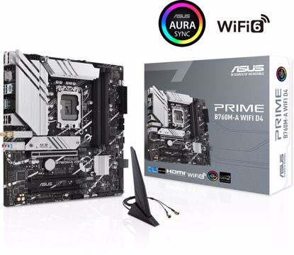 Fotografija izdelka ASUS PRIME B760M-A WIFI D4, DDR4, SATA3, USB3.2Gen2, DP, Wi-Fi 6, LGA1700 mATX