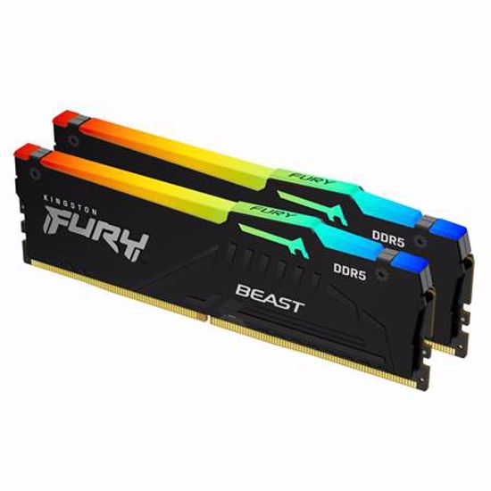 Fotografija izdelka KINGSTON Fury Beast 64GB (2x32GB) 6000MT/s DDR5 CL38 EXPO (KF560C36BBEAK2-64) RGB ram pomnilnik