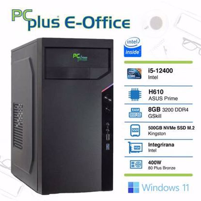Fotografija izdelka PCPLUS e-Office i5-12400 8GB 512GB NVMe SSD Windows 11 Home
