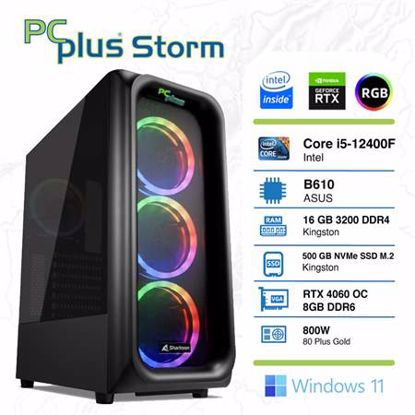 Fotografija izdelka PCPLUS Storm i5-12400F 16GB 500GB NVMe SSD GeForce RTX 4060 OC DDR6 8GB Windows 11 Home RGB gaming