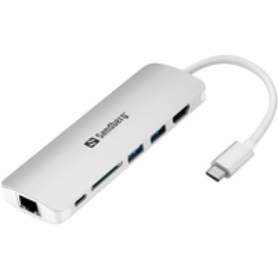 Fotografija izdelka Sandberg USB-C Dock HDMI + LAN + SD + USB, 61W