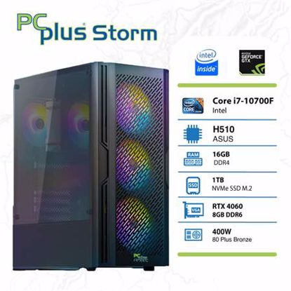 Fotografija izdelka PCPLUS Storm i7-10700F 16GB 1TB NVMe SSD GeForce RTX 4060 DDR6 8GB RGB gaming DOS