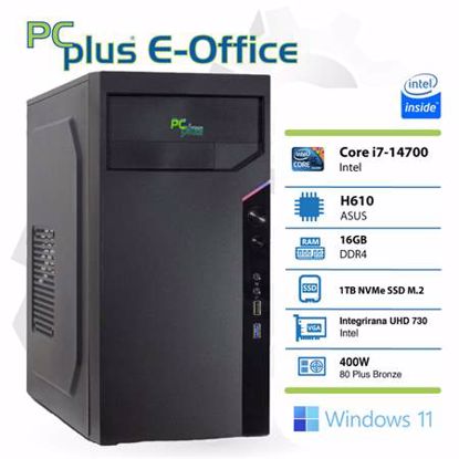 Fotografija izdelka PCPLUS e-Office i7-14700 16GB 1TB NVMe SSD Windows 11 Home namizni računalnik