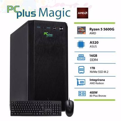 Fotografija izdelka PCPLUS Magic AMD Ryzen 5 5600G 16GB 1TB NVMe SSD miška in tipkovnica DOS