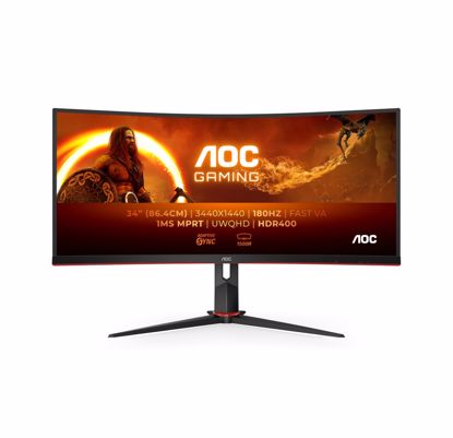 Fotografija izdelka AOC CU34G2XP Ultra Wide 180Hz ukrivljen gaming monitor