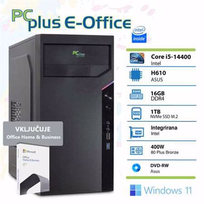 Fotografija izdelka PCPLUS e-Office i5-14400 16GB 1TB NVMe SSD Windows 11 Pro Office Home & Buss