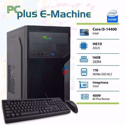 Fotografija izdelka PCPLUS E-machine i5-14400 16GB 1TB NVMe SSD tipkovnica miška W11