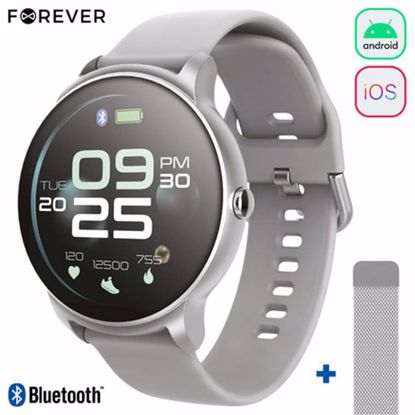Fotografija izdelka FOREVER pametna ura ForeVive 2 SB-330, Bluetooth 5.0, Android+iOS, IP68, + dodaten pas, srebrna
