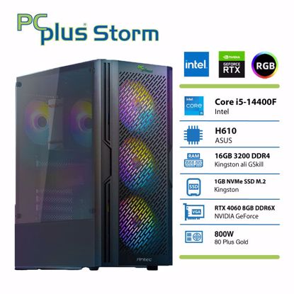 Fotografija izdelka PCPLUS Storm i5-14400F 16GB 1TB NVMe SSD GeForce RTX 4060 8GB RGB gaming W11