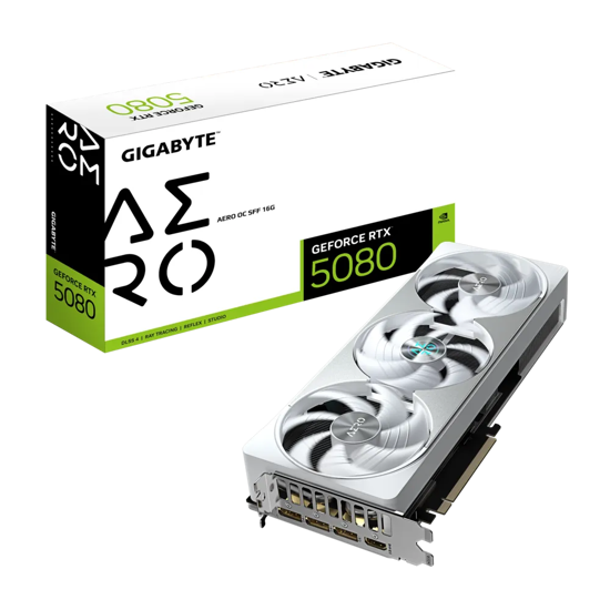 Fotografija izdelka Grafična kartica GIGABYTE GeForce RTX 5080 AERO OC 16G, 16GB GDDR7, PCI-E 5.0