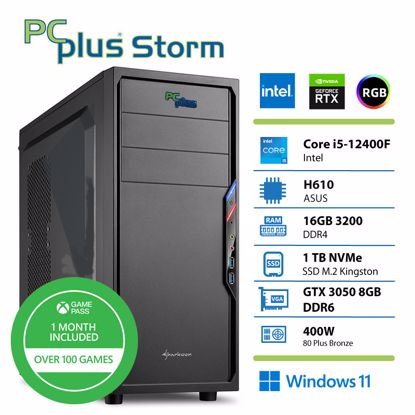 Fotografija izdelka PCPLUS Storm i5-12400F 16GB 1TB SSD RTX 3050 8GB Windows 11 Home + Xbox GP gaming
