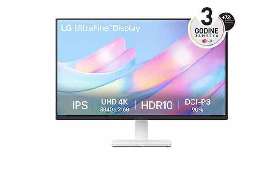Fotografija izdelka Monitor LG 27" 27US500-W UltraFine, IPS, 3840x2160, 2x HDMI, DP, bel