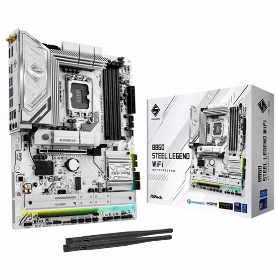 Fotografija izdelka ASROCK B860 Steel Legend WIFI LGA1851 DDR5 gaming RGB ATX osnovna plošča