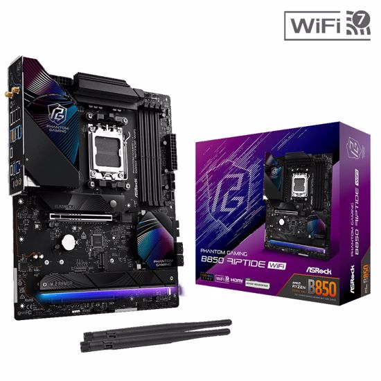 Fotografija izdelka ASROCK Phantom Gaming B850 Riptide WiFi AM5 4xDDR5 ATX osnovna plošča