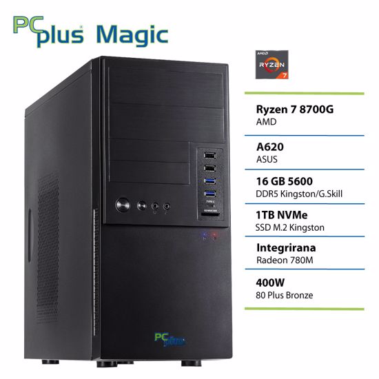 Fotografija izdelka PCPLUS Magic Ryzen 7 8700G 16GB 1TB namizni računalnik