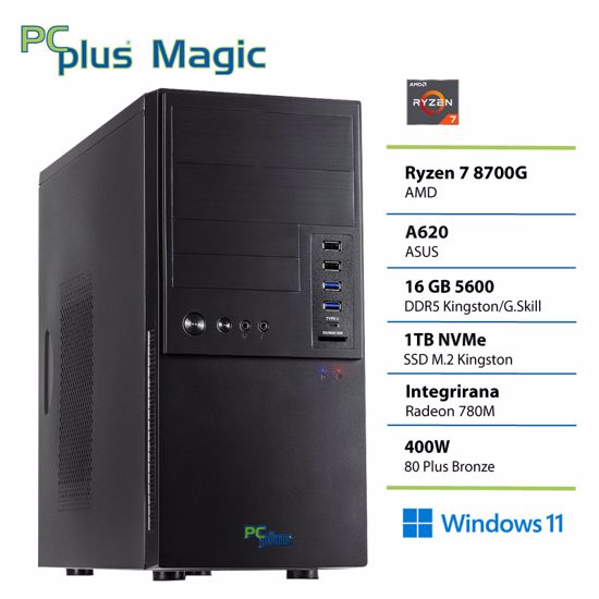 Fotografija izdelka PCPLUS Magic Ryzen 7 8700G 16GB 1TB Windows 11 Home namizni računalnik