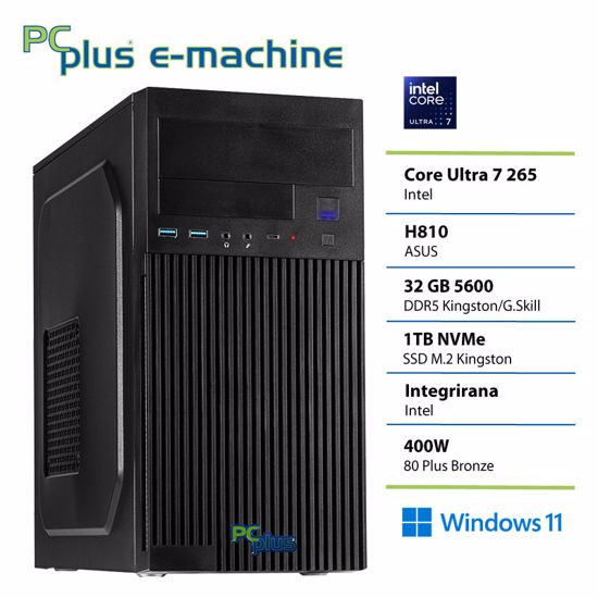 Fotografija izdelka PCPLUS e-machine Core Ultra 7 265 32GB 1TB Windows 11 Home namizni računalnik