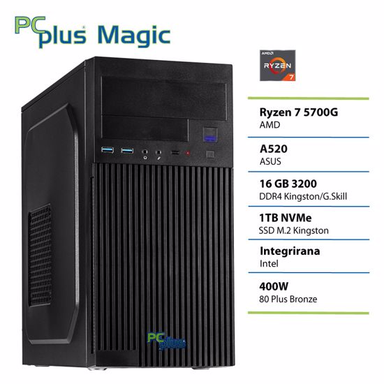 Fotografija izdelka PCPLUS Magic Ryzen 7 5700G 16GB 1TB namizni računalnik