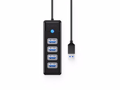 Fotografija izdelka USB hub s 4 vhodi, USB 3.0, 0.15m, črn, ORICO PW4U-U3-015