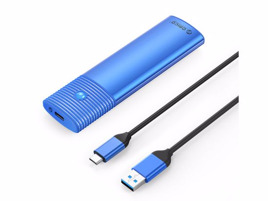 Fotografija izdelka Zunanje ohišje za M.2 SATA 2230-2280 v USB 3.2 Gen1 Type-C, 5Gbps, aluminij, modro, ORICO PWM2