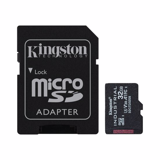 Fotografija izdelka KINGSTON Industrial microSD 32GB Class10 UHS-I adapter (SDCIT2/32GB) spominska kartica