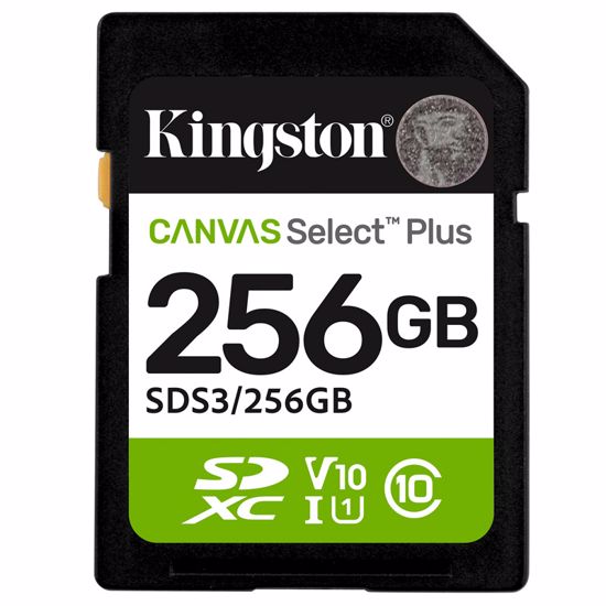 Fotografija izdelka KINGSTON Canvas Select Plus SD 256GB Class10 UHS-I (SDS3/256GB) spominska kartica