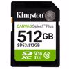 Fotografija izdelka KINGSTON Canvas Select Plus SD 512GB Class10 UHS-I (SDS3/512GB) spominska kartica