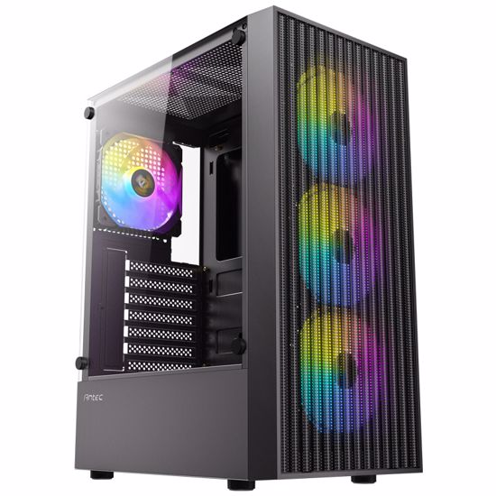 Fotografija izdelka ANTEC AX27 RGB ELITE Midi-T ATX okno gaming črno ohišje