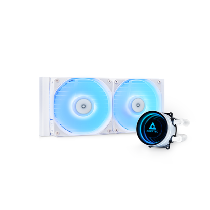 Fotografija izdelka Chieftec Iceberg 240mm A-RGB vodno hlajenje za INTEL/AMD procesorje, bel
