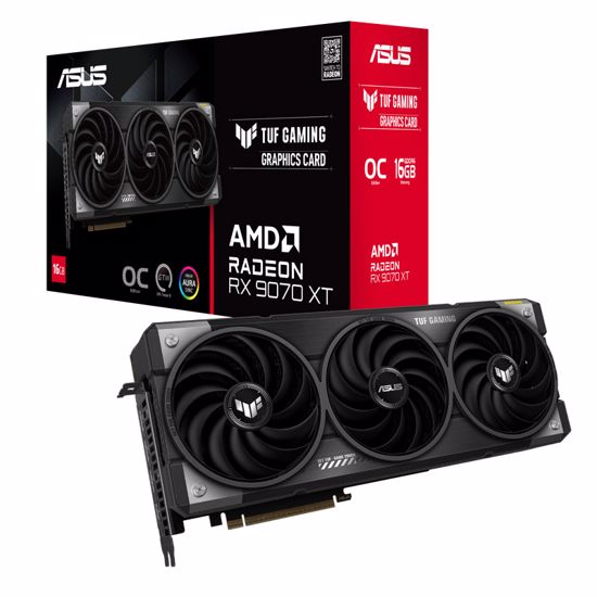 Fotografija izdelka ASUS TUF Gaming Radeon RX 9070 XT 16GB GDDR6 OC (TUF-RX9070XT-O16G-GAMING) gaming grafična kartica