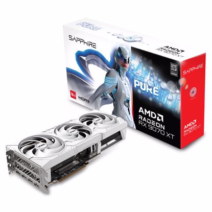 Fotografija izdelka SAPPHIRE PURE Radeon RX 9070 XT 16GB GDDR6 OC ARGB gaming grafična kartica