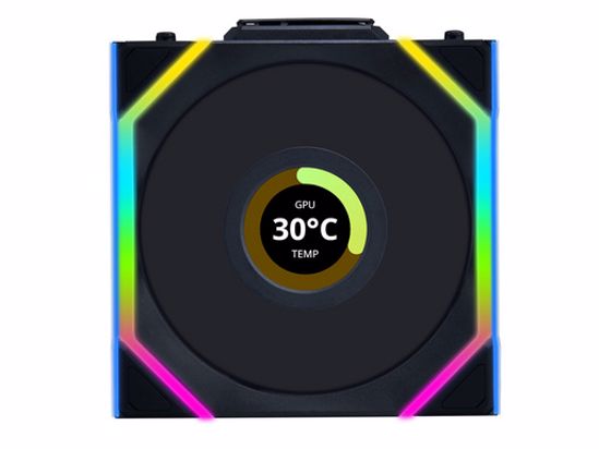 Fotografija izdelka Ventilator za ohišje Lian Li UNI FAN SL Wireless LCD 120 ARGB PWM 120mm, črn