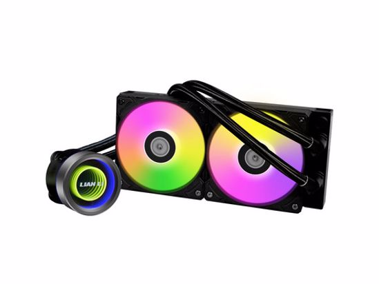 Fotografija izdelka Komplet za tekočinsko hlajenje AIO Liquid Cooler Lian Li GALAHAD II Trinity 240, ARGB, črn