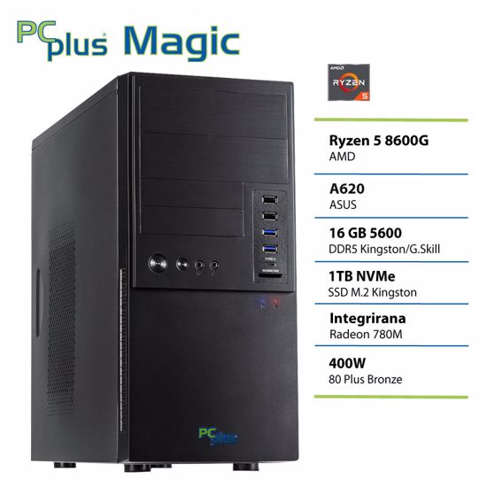 Fotografija izdelka PCPLUS Magic Ryzen 5 8600G 16GB 1TB namizni računalnik
