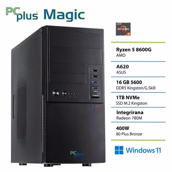 Fotografija izdelka PCPLUS Magic Ryzen 5 8600G 16GB 1TB Windows 11 Home namizni računalnik