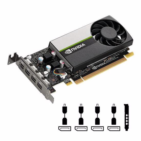 Fotografija izdelka Grafična kartica NVIDIA T1000, 8GB GDDR6, PCIe 3.0 x16, 4x mDP-DP, Low Profile, PNY