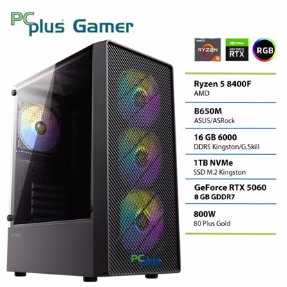 Fotografija izdelka PCPLUS Gamer Ryzen 5 8400F 16GB 1TB RTX 5060 8GB gaming namizni računalnik
