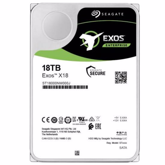 Fotografija izdelka SEAGATE Exos X18 12TB 3,5" SATA 3 256MB 7200rpm (ST12000NM000J) trdi disk