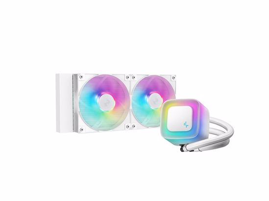 Fotografija izdelka Komplet za tekočinsko hlajenje AIO Liquid Cooler DeepCool LE240 WH V2, 240mm, ARGB, bel