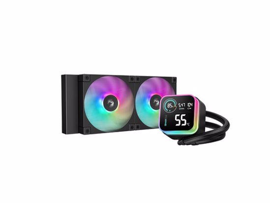 Fotografija izdelka Komplet za tekočinsko hlajenje AIO Liquid Cooler DeepCool LQ240, 240mm, LCD, ARGB, črn