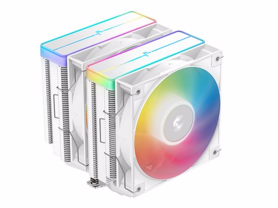 Fotografija izdelka Hladilnik za procesor DeepCool AG620 WH ARGB V2, 2x120mm, bel