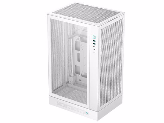 Fotografija izdelka Računalniško ohišje DeepCool CH270 DIGITAL, Micro-ATX, LCD, Kaljeno steklo, belo