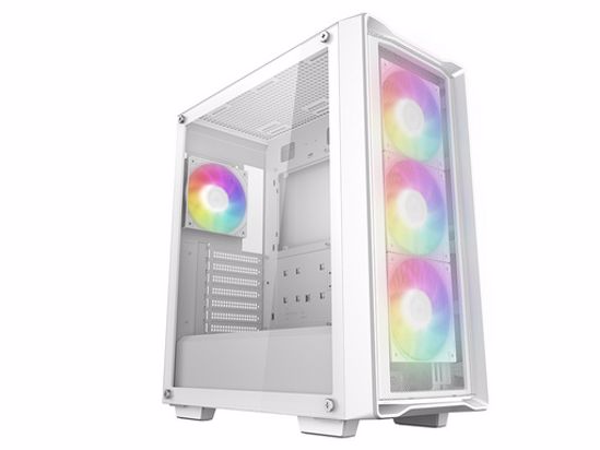 Fotografija izdelka Računalniško ohišje DeepCool CC560 MESH V2, ATX, Midi-Tower, ARGB, Kaljeno steklo, belo
