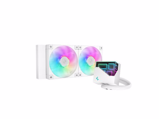 Fotografija izdelka Komplet za tekočinsko hlajenje AIO Liquid Cooler DeepCool LT240 WH ARGB, 240mm, RGB, bel