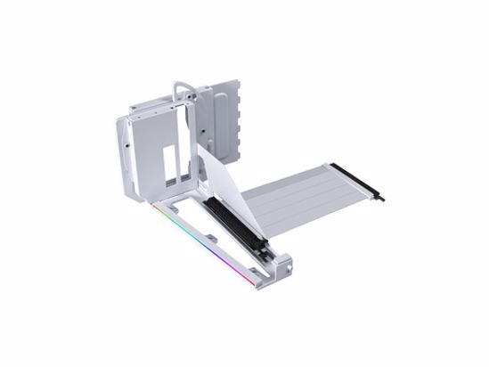 Fotografija izdelka Univerzalni vertikalni nosilec grafične kartice Lian Li GPU Bracket Kit V3, 4 reže, PCIe 5.0, bel