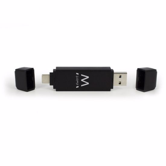 Fotografija izdelka Čitalec kartic USB 3.0, USB-C in USB-A, Ewent EW1075