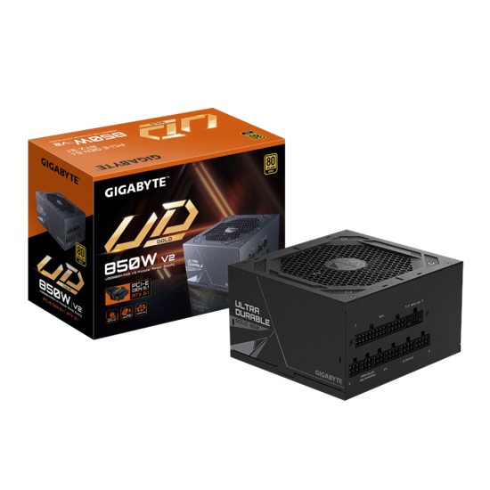Fotografija izdelka Gigabyte UD850GM PG5 V2 GOLD modularni napajalnik
