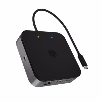 Fotografija izdelka IcyBox IB-DK408-C41 priključna postaja USB4 z dvojnim video izhodom 7v1, 60W PowerDelivery napajanje